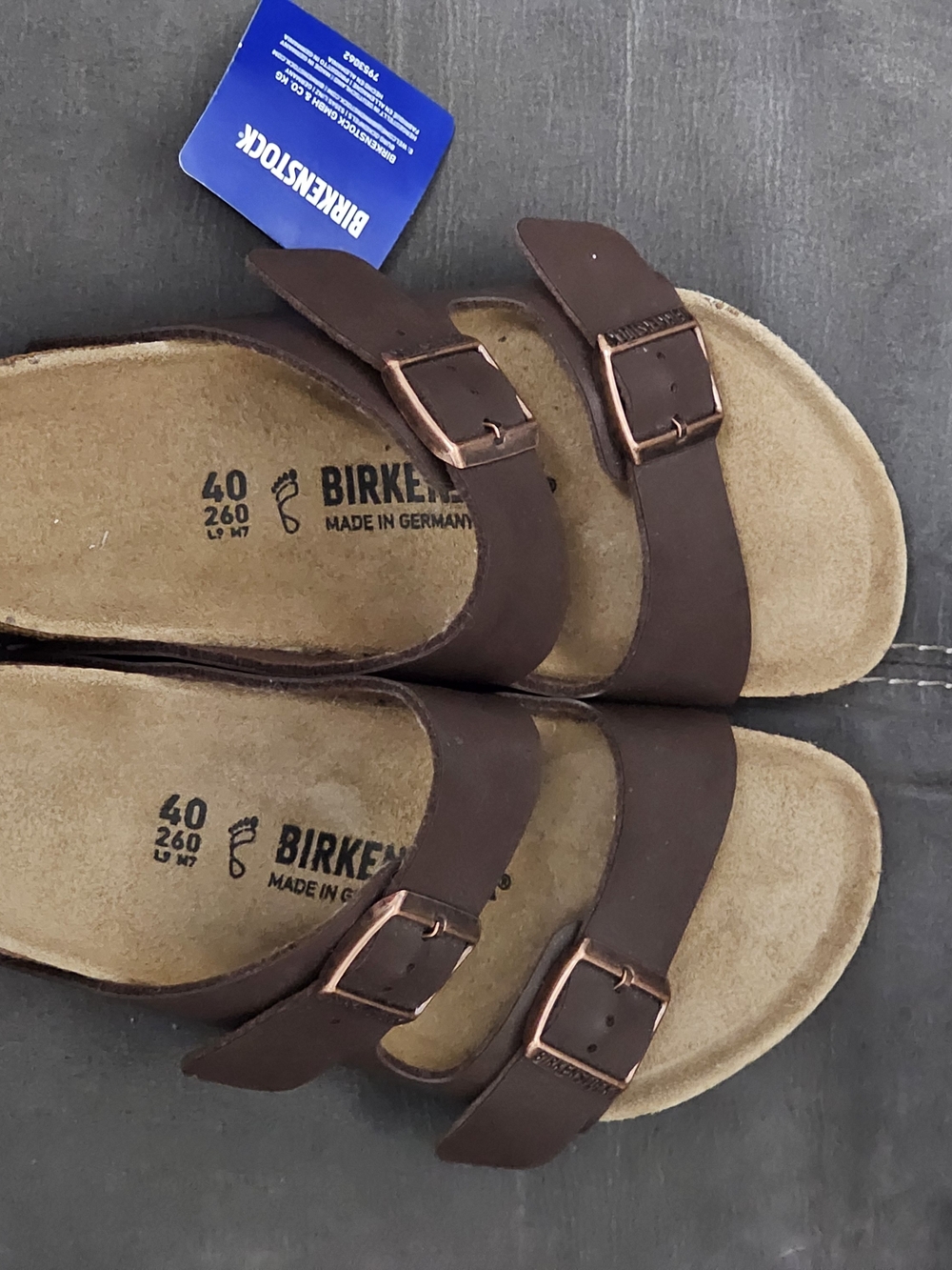 NWT Birkenstock Arizona Dark Brown Sandals EU 40 M 7-7.5 W 9-9.5 - Picture 2 of 9